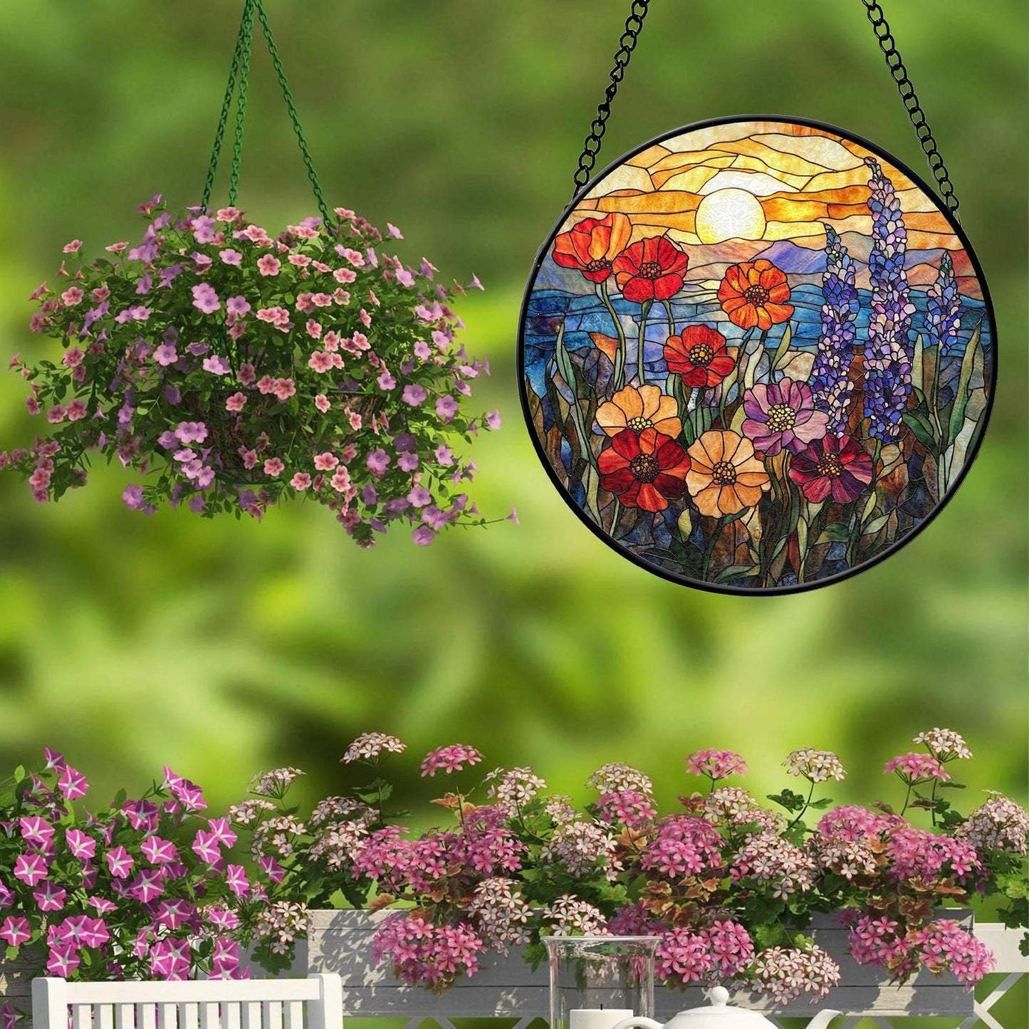Wildflower Meadow Mosaic Glass Suncatcher
