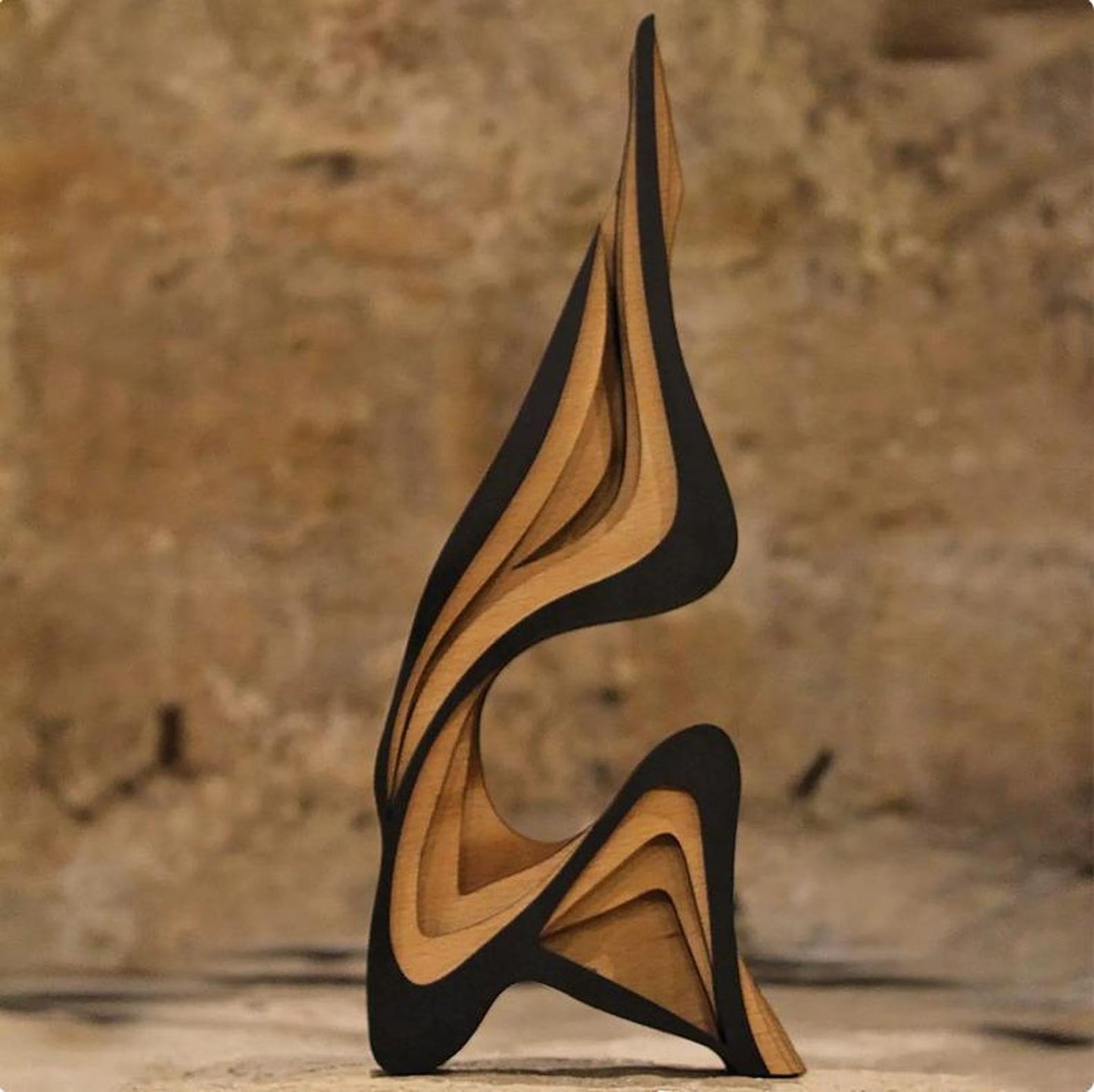 Architectural Abstract Hardwood Sculpture