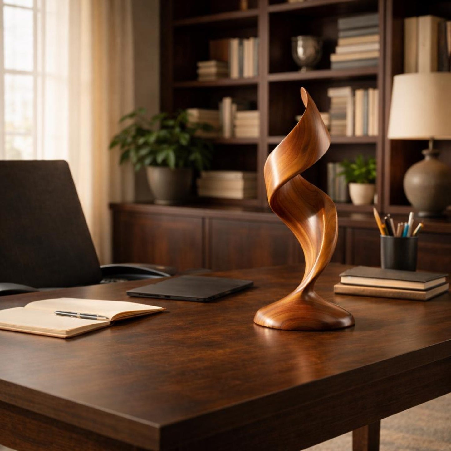 Spiral Twist Hardwood Sculpture
