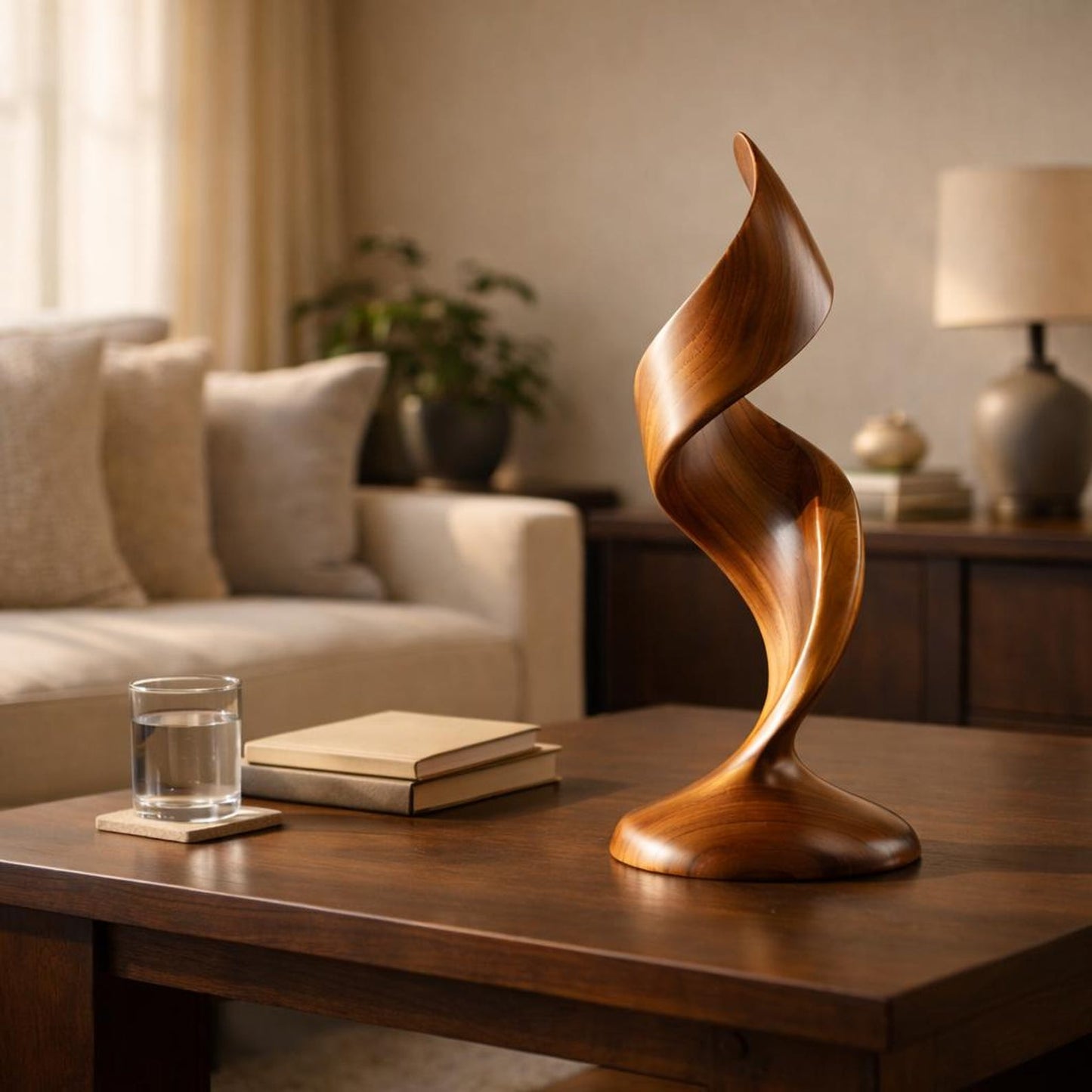 Spiral Twist Hardwood Sculpture