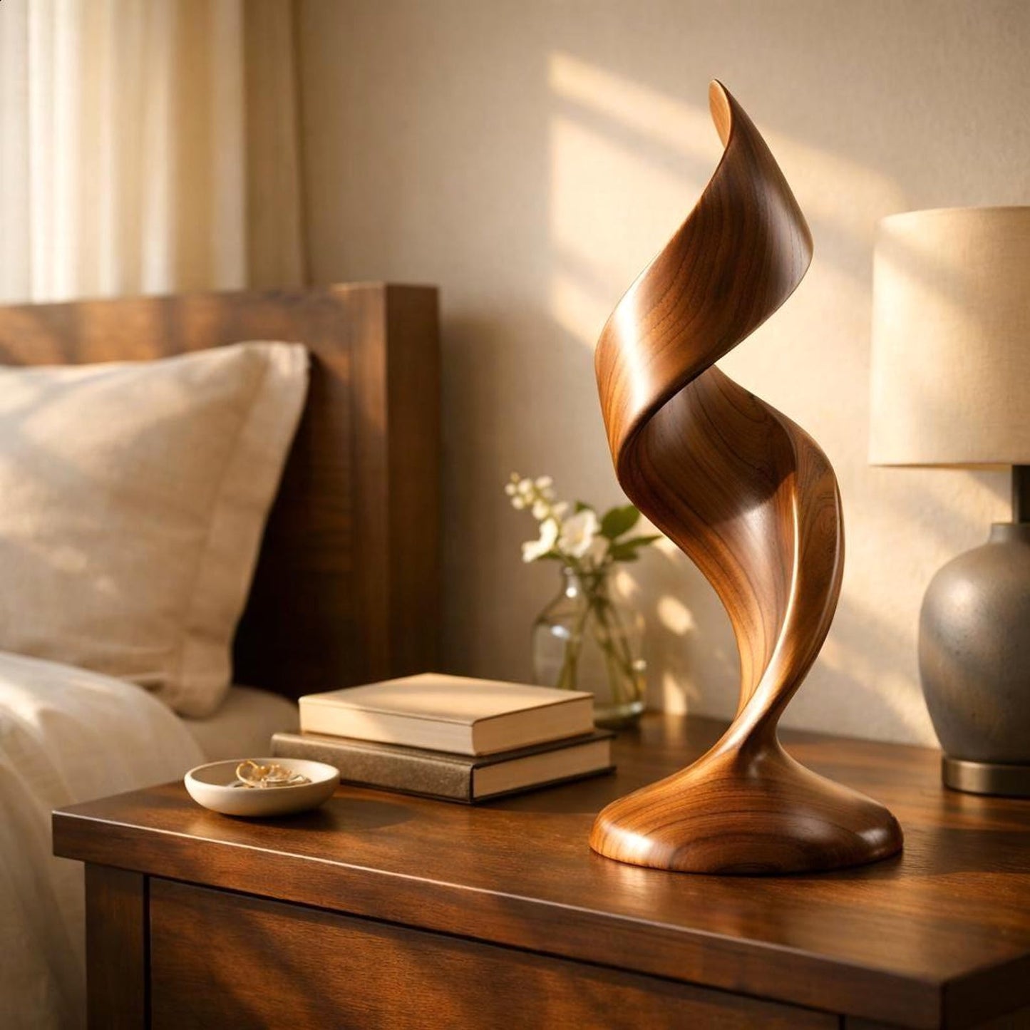Spiral Twist Hardwood Sculpture