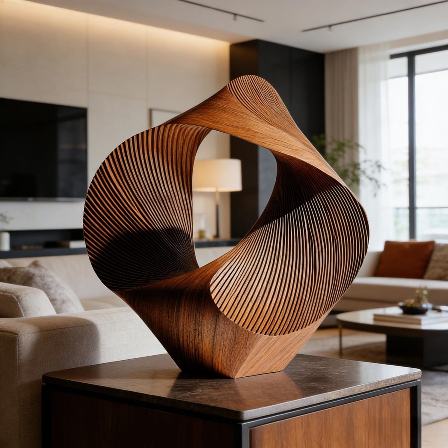Abstract Organic Wood Sculpture