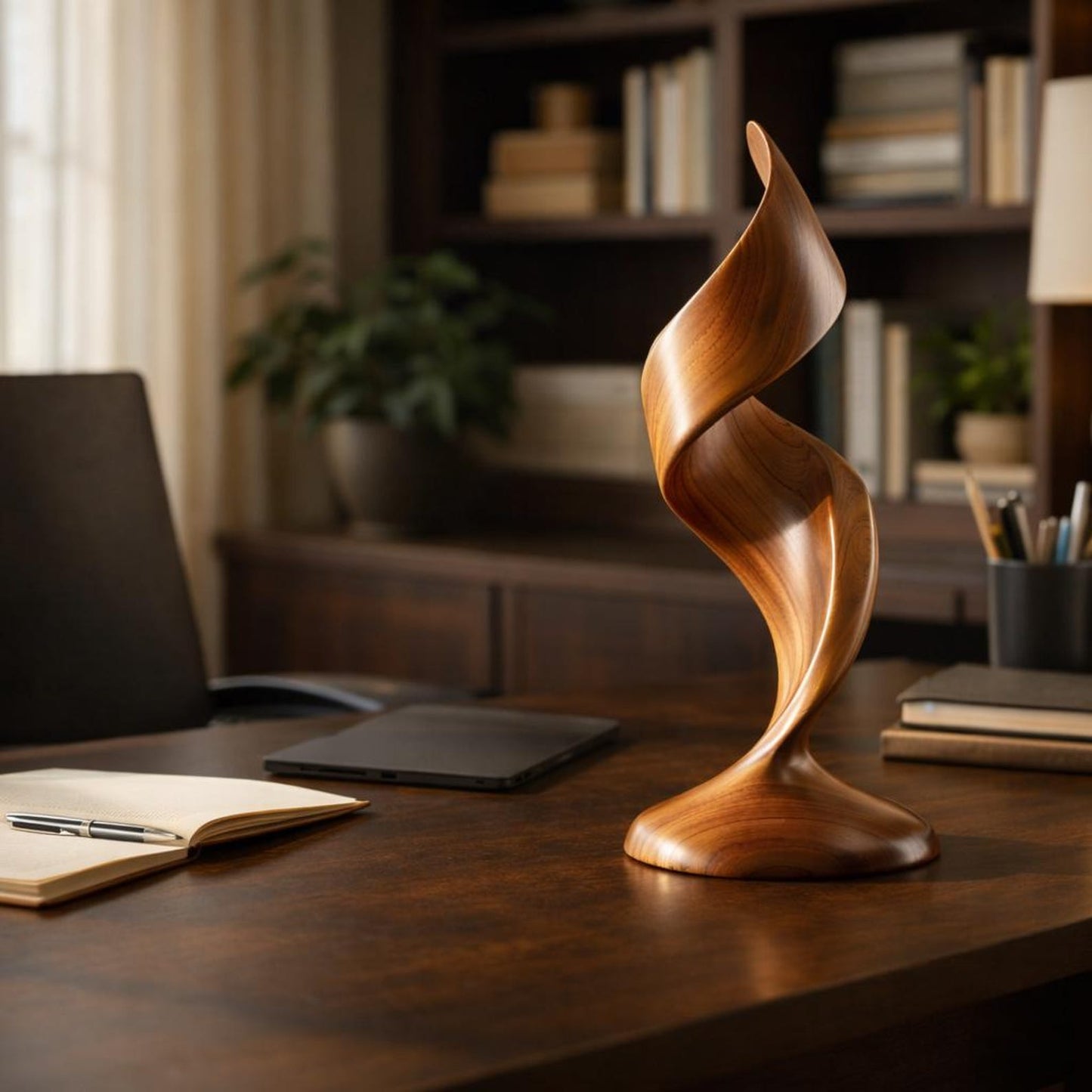 Spiral Twist Hardwood Sculpture