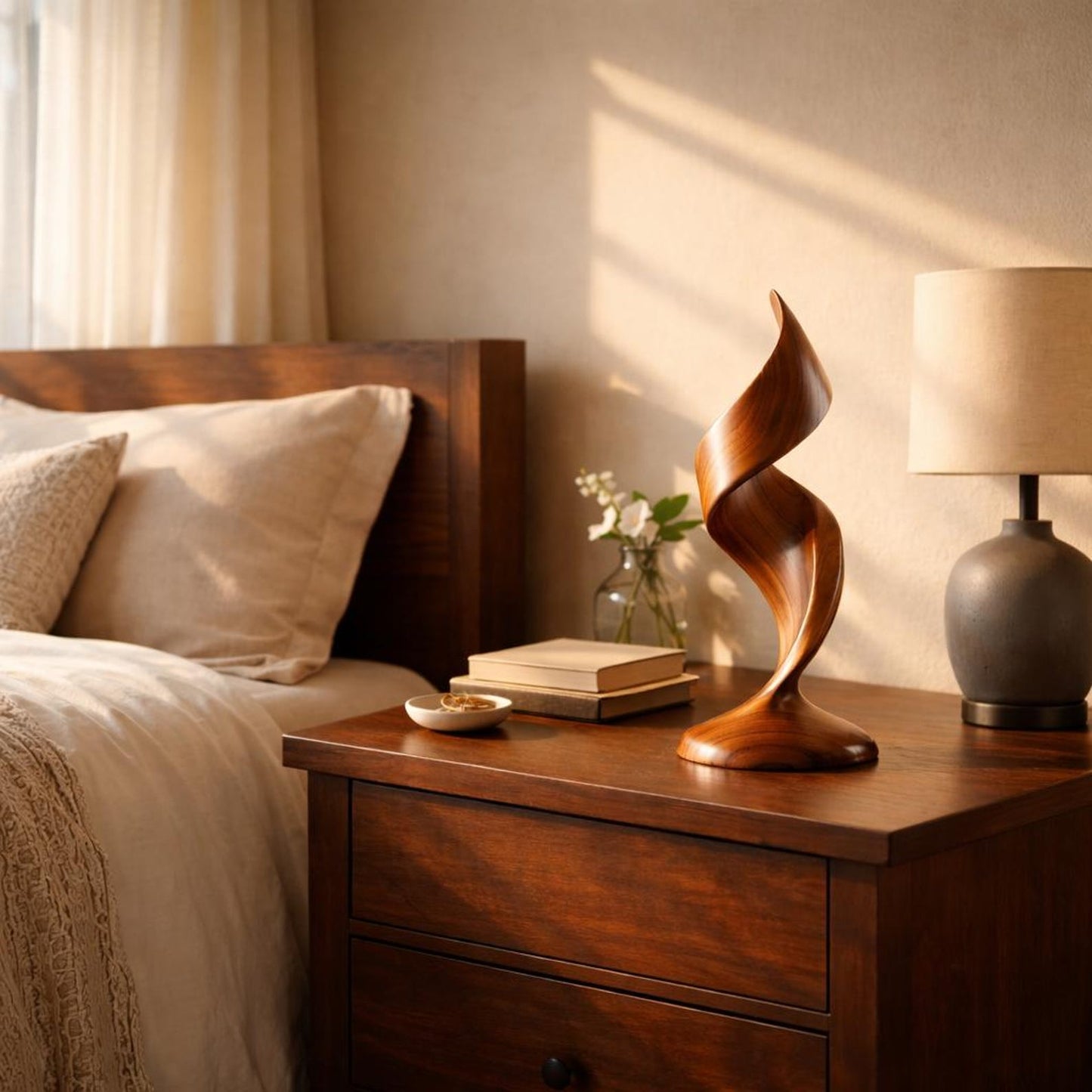 Spiral Twist Hardwood Sculpture