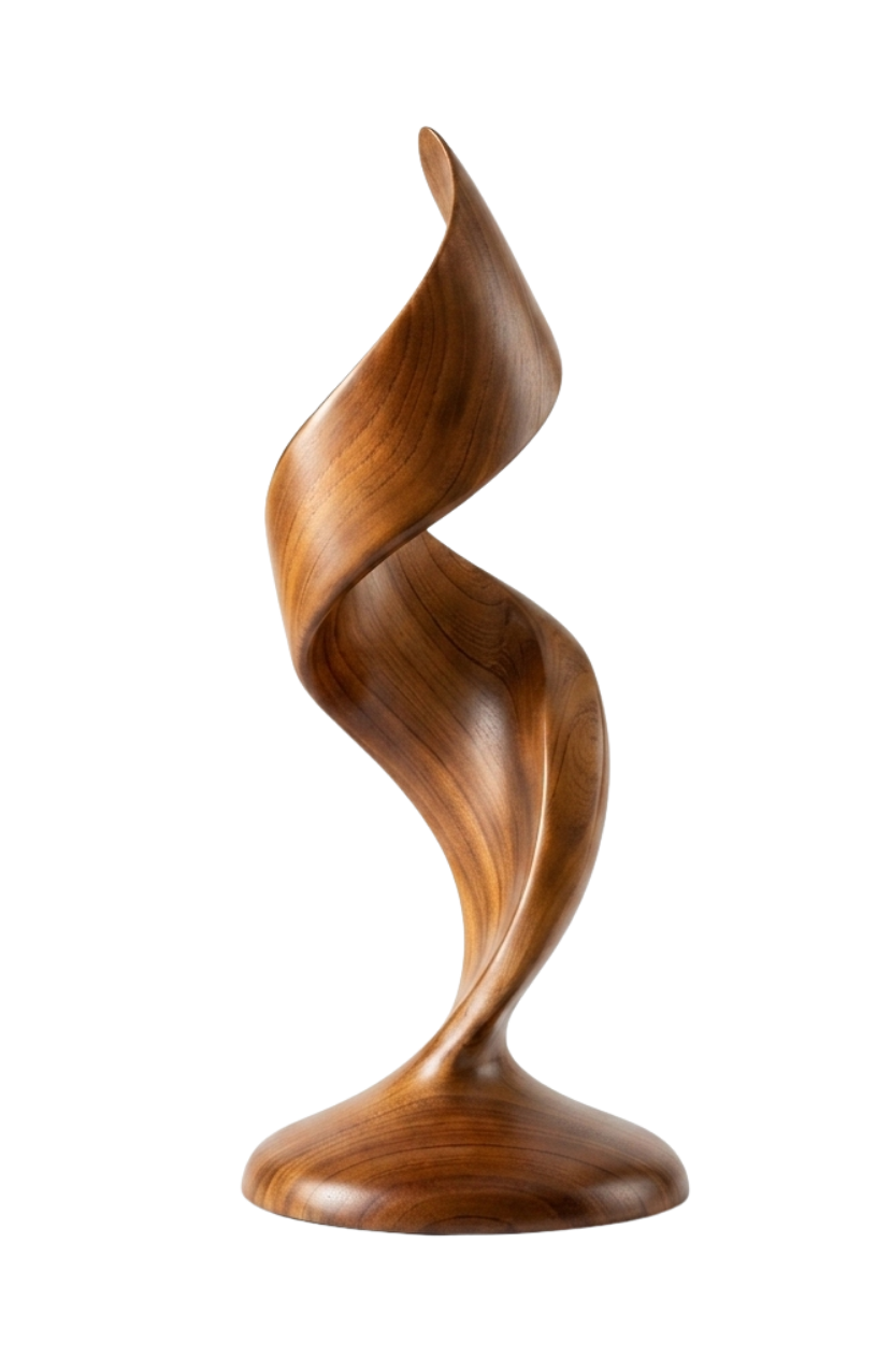 Spiral Twist Hardwood Sculpture