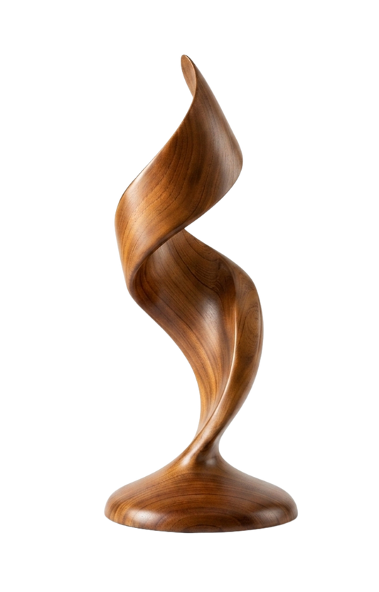 Spiral Twist Hardwood Sculpture