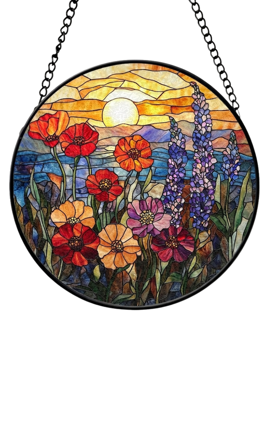 Wildflower Meadow Mosaic Glass Suncatcher
